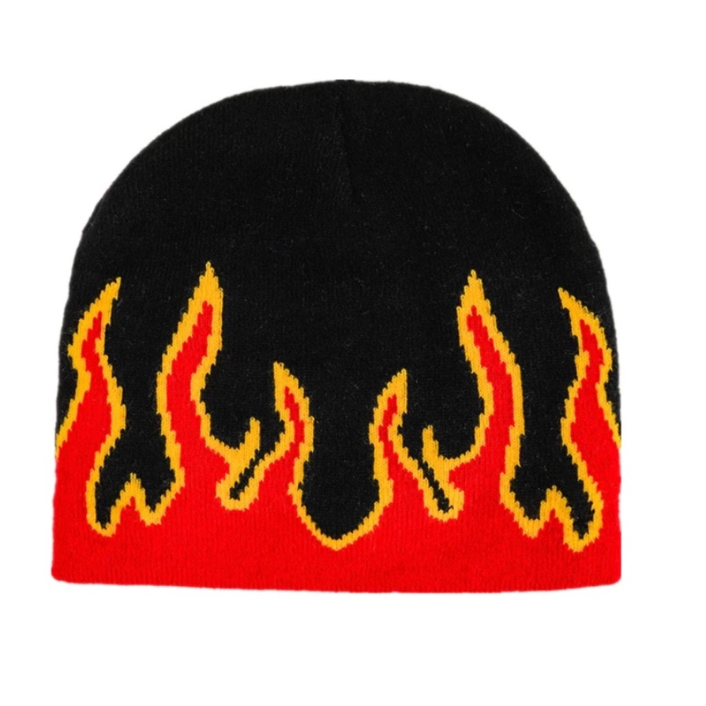 CUTE FLAME PRINT BEANIE/SKULLY